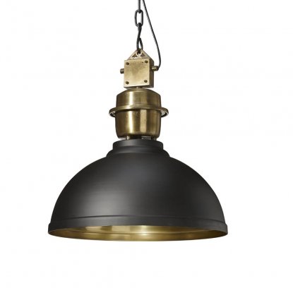 Manchester taklampe, svart/messing, 35 cm – Pr Home