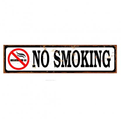 Metallskilt «No Smoking» 40 x 10 cm