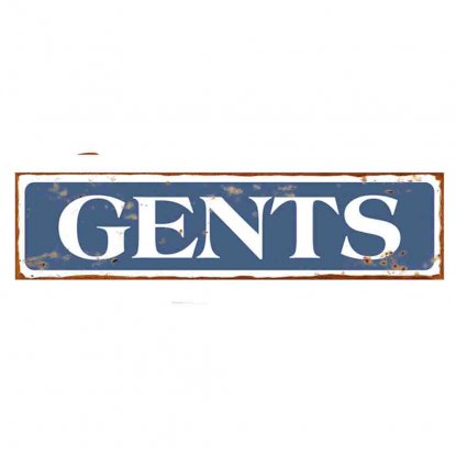 Metallskilt «Gents», 40 x 10 cm