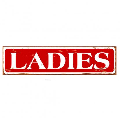 Metallskilt «Ladies» 40 x 10 cm