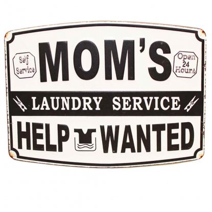 Metallskilt «Mom’s Laundry», 30 x 40 cm