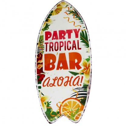 Metallskilt «Tropical bar» 30 x 70 cm