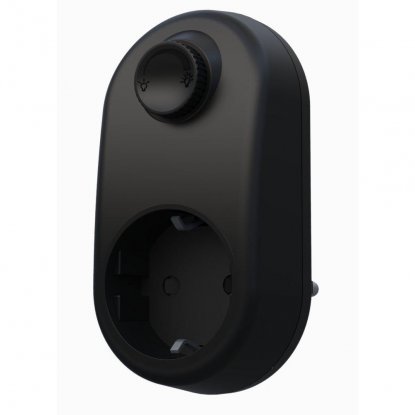 LED-dimmer, svart, stikkontaktmodell, til hjemmet