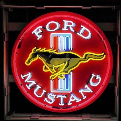 Neonskylt ford Mustang XL