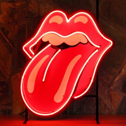 Neonskilt «Tongue» med bakgrunn