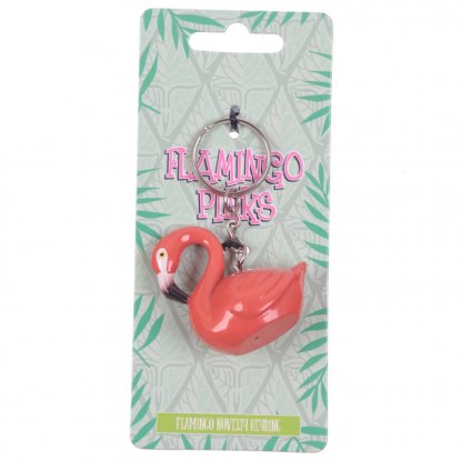 Nøkkelring med rosa flamingo