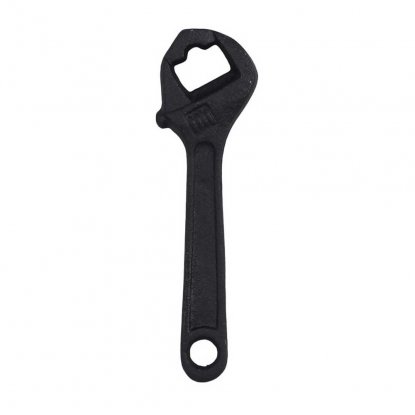 Flaskeåpner i jern, svart skiftenøkkel