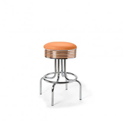 Diner barstol retro 66 cm utan rygg orange