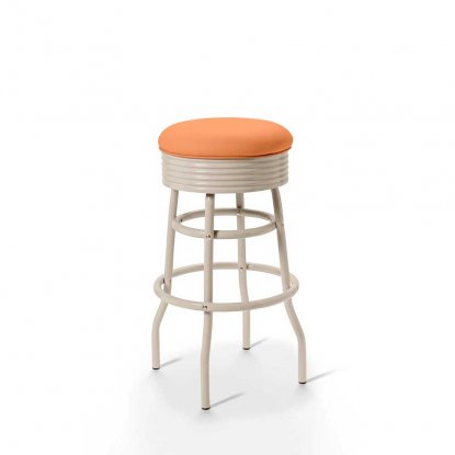 Diner barstol Creme vintage utan rygg orange