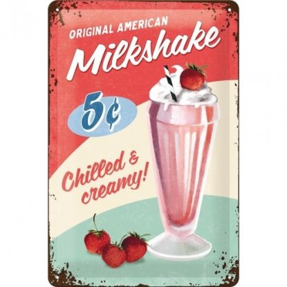 Original milkshake-skilt 20 x 30 cm