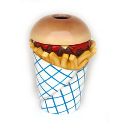 Restaurant Papperskorg – hamburgere og pommes frites