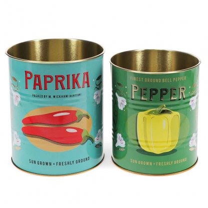 Krukke / blikkboks, 2-pakning: Paprika og pepper