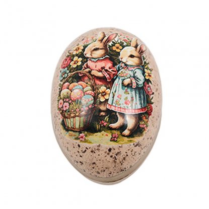 Påskeegg i gammeldags stil, 15 cm, «Family Rabbit»-påskeegg, 1 stk.