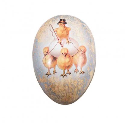 Påskeegg i gammeldags stil, 15 cm – Flygende kyllinger, 1 stk.