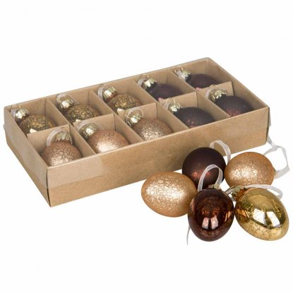 Påskeegg med anheng, kobberfarger, 10-pakning