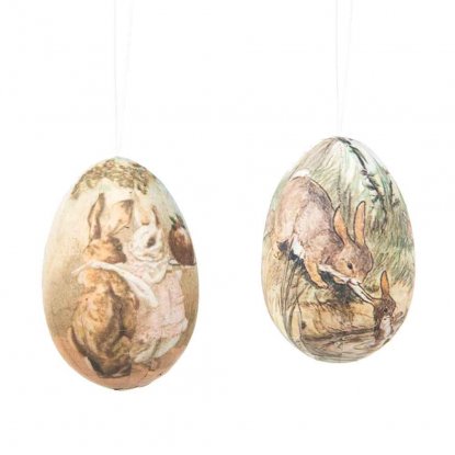 Påskeegg «Vintage Hare» med anheng, 10-pakning