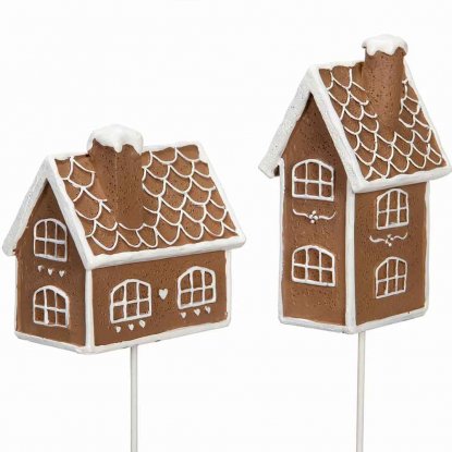Pepperkakehus på pinne, sett med 2 stk.