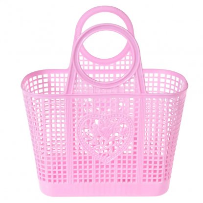 Liten strandveske i plast – Rosa