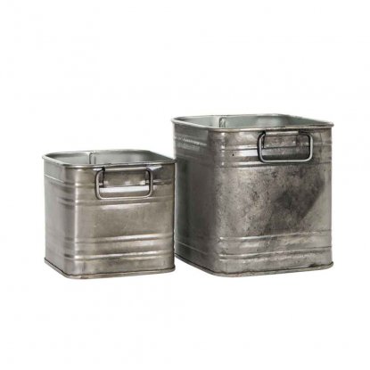 Blikkbeholder Kvadrat Rusty, 2 sett