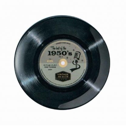 Platefat, rundt, 50’s Record, 26 cm