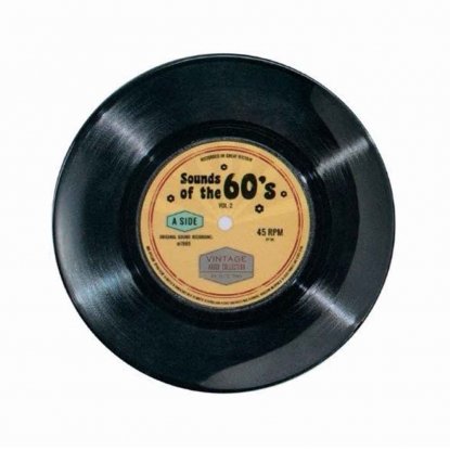 Platefat, rundt, «60’s Record», 26 cm