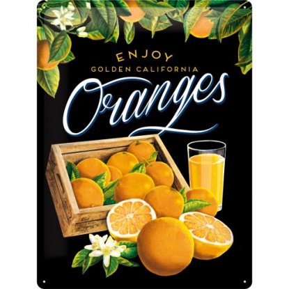 Oranges metallskilt 30 x 40 cm