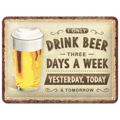 Metallskilt «Drink beer» 15 x 20 cm