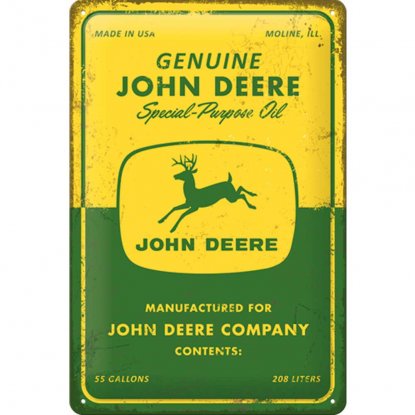Plateskilt John Deere 20 x 30 cm