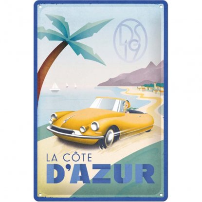 Metallskilt «La Côte d’Azur», 20 x 30 cm