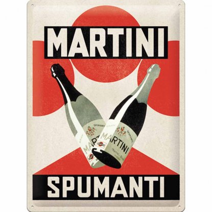 Metallskilt «Martini Spumanti», 30 x 40 cm