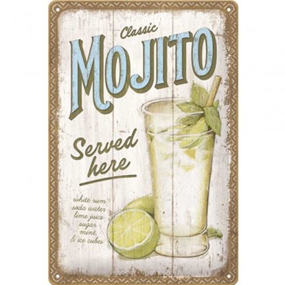 Metallskilt «Mojito» 20 x 30 cm