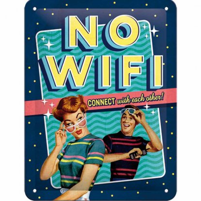 Metallskilt «No Wifi», 15 x 20 cm