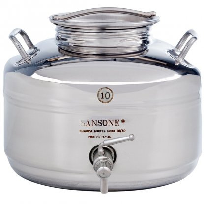 Vannbeholder 10 liter, rustfritt stål, Sansone