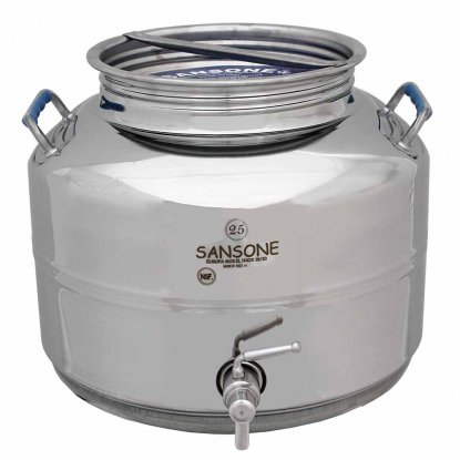 Vannbeholder 25 liter, rustfritt stål, Sansone