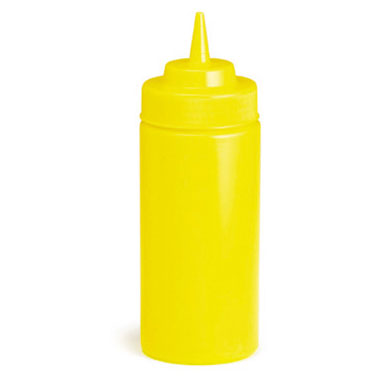 Klemflaske med sennep, 475 ml, bred åpning