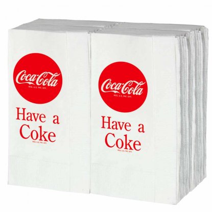 Påfyllsservietter til høyt serviettholder Coca Cola, 100 stk.