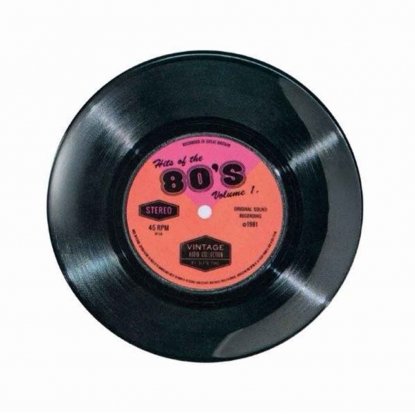 Platefat, rundt «80’s Record», 26 cm