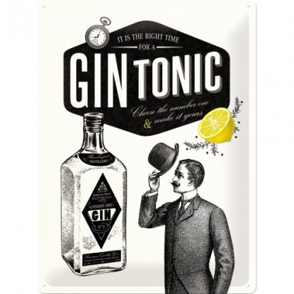 Gin & tonic-skilt 30 x 40 cm