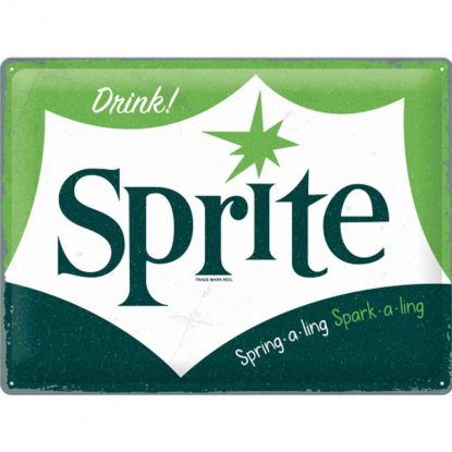 Sprite-plakett med logo, 30 x 40 cm