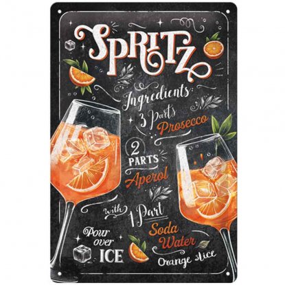 Spritz Drink-skilt, metallskilt, 20 x 30 cm