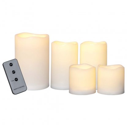 LED-blokklys, 5-pakning med fjernkontroll