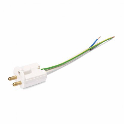 Takkontakt, jordet, klasse 1, hvit – 14 cm