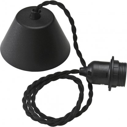 Takoppheng, tvunnet ledning, svart, 1,2 meter, Pr Home