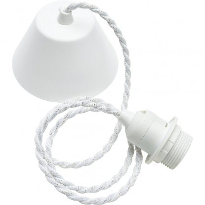 Takoppheng, tvunnet ledning, hvit, 1,2 meter, Pr Home