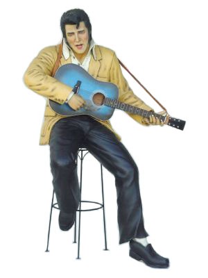 Elvis-statue som sitter med gitar, 178 cm