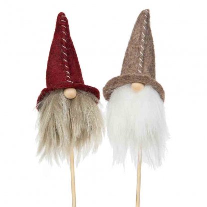 Nissepinner, 2-pakning, mørkerød/beige, 10 cm