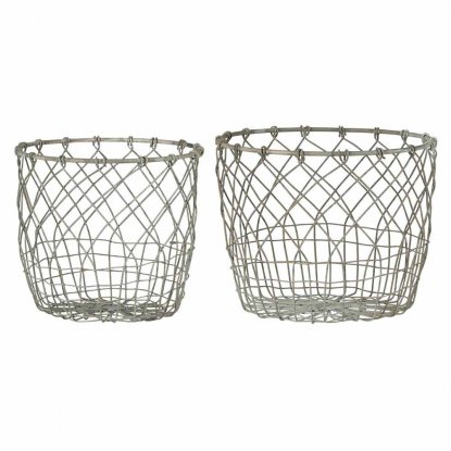Trådkurv/Potte i metall, 2 størrelser