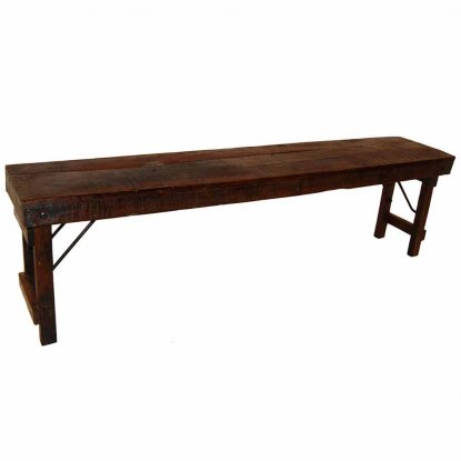 Trebenk av gjenvunnet materiale, sammenleggbar, 165 cm