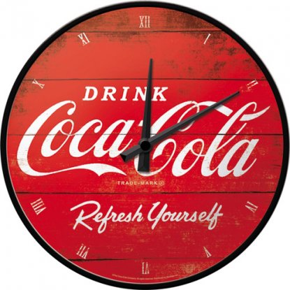 Veggklokke Coca-Cola, rød, 31 cm