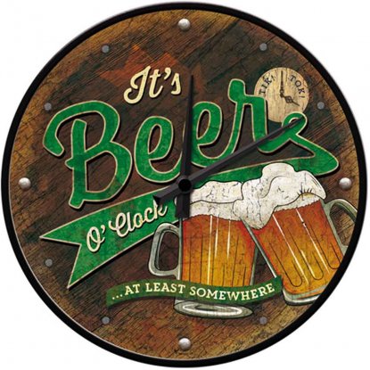Veggklokke «Beer O Clock», 31 cm